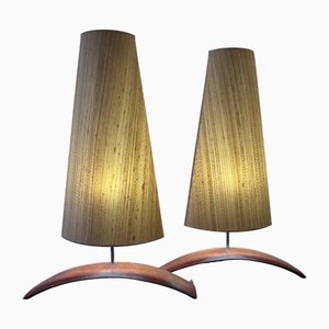 Lampes de Bureau Vintage en Cuir, 2000, Set de 2