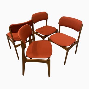 OD-49 Teak Stuhl Set von Erik Buck für Oddense Maskinsnedkeri, 1960er, 4er Set