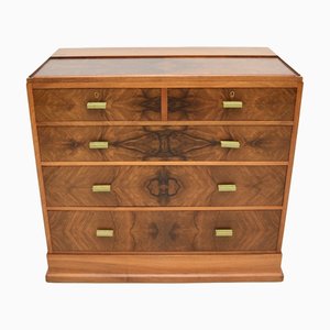 Art Deco Walnut Chest of Drawers by Hamptons of Pall Mall, 1930s