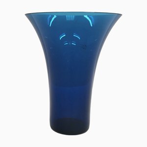 Transparente blaue Glasvase von Vincenzo Nason & C., 1970er