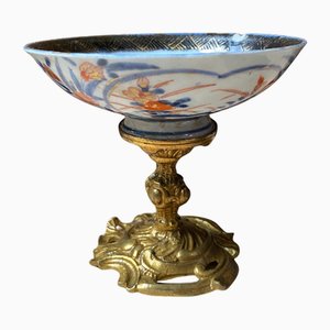 Imari Porzellanschale auf Gestell aus vergoldeter Bronze, 18. Jh.