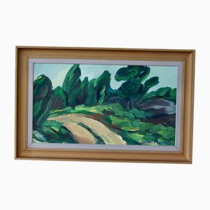 Kersti Flyckt, Clearing, 1960s, Oil on Canvas, Framed