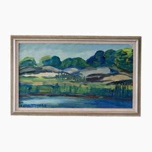Kersti Flyckt, Landscape, 1960s, Oil on Canvas, Framed