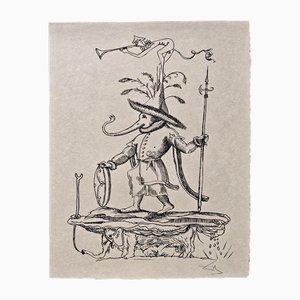 Salvador Dali, Eusthenes from Les Songes Drôlatiques de Pantagruel, Original Large Lithograph, 1973