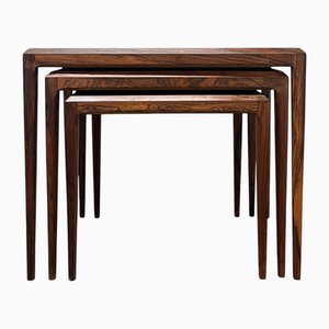 Vintage Danish Rosewood Nesting Tables by Johannes Andersen for CFC Silkeborg, 1960s, Set of 3