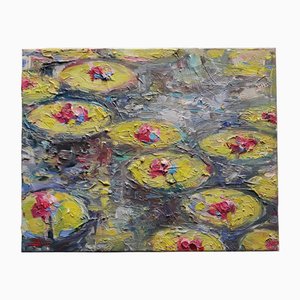 Vivek Mandalia, Waterlilies, Oil on Canvas