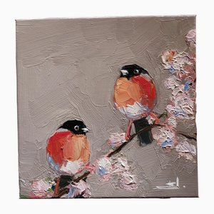Vivek Mandalia, Gimpel Vögel, Öl auf Leinwand