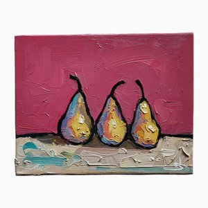 Vivek Mandalia, Yellow Pears, Oil on Canvas