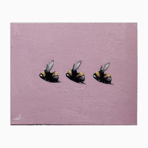 Vivek Mandalia, Bumble Bees, Oil on Canvas