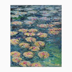 Vivek Mandalia, Waterlilies, Oil on Canvas