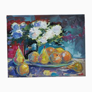 Vivek Mandalia, Fruit Bowl, Oil on Canvas