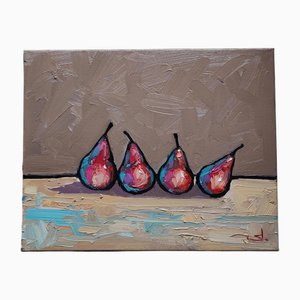 Vivek Mandalia, Red Pears, Oil on Canvas