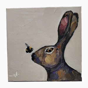 Vivek Mandalia, Hase & Hummel, Öl auf Leinwand