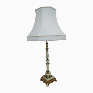 Tischlampe aus Messing & Marmor/Onyx im Louis XVI Stil, 1940er
