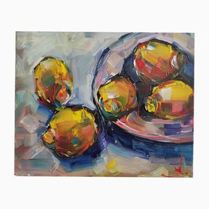 Vivek Mandalia, Bowl of Lemons, Oil on Canvas