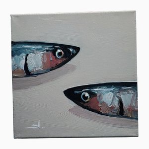 Vivek Mandalia, Sardinen, Öl auf Leinwand
