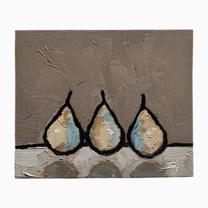Vivek Mandalia, Three Pears, Oil on Canvas