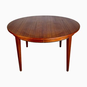 Vintage Danish Round Teak Dining Table with Leaves, 1960