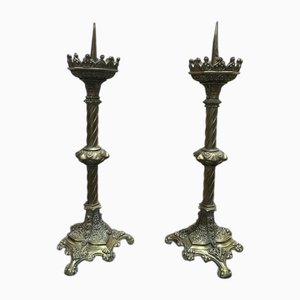 Bronze Candlesticks, Set of 2