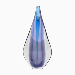 Sommerso Teardrop Vase in Murano Glass by Flavio Poli for Seguso, 1960