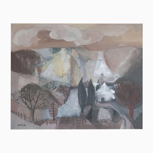 Tomàs Bel, Paysage Catalan, Milieu du XXe Siècle, Technique Mixte Originale