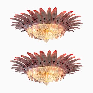 Mid-20th Century Pink Murano Chandelier, 1970s, Set of 2