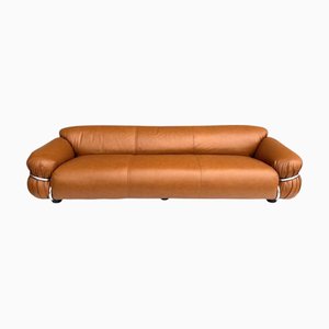 Divano Sesann in pelle di Gianfranco Frattini per Cassina, 1972