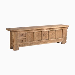 Antiker handgeschnitzter Fernsehschrank, 1900