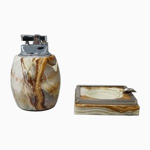 Smoking Set in Onyx, Italy, 1960s, Set of 2