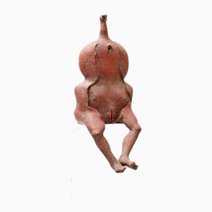 Yves Rhayé, Escultura Sentada, Bélgica, años 70, Terracota
