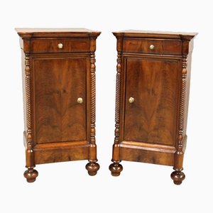 Italian Bedside Tables in Walnut, Italy, Set of 2