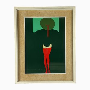 Amleto Dalla Costa, Komposition, 1980er, Original Serigraphie, Gerahmt