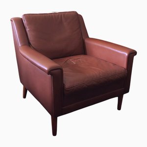 Sillón danés de cuero, años 60