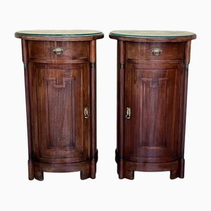 Tavolini Biedermeier Drum con cassetto e anta della 1890, set di 2