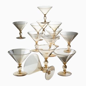 Glasses from Venini, 1940s, Set of 13