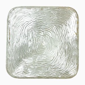 Quadratische Einbauleuchte aus Klarglas, 1990er