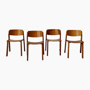 Chaises Empilables en Bois par Gigi Sabadin, Italie, 1960s, Set de 4
