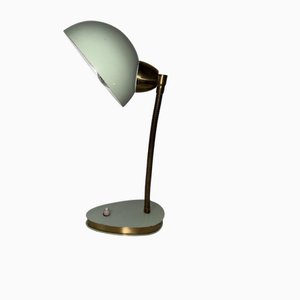 Aqua Green and Brass Lamp, 1950s