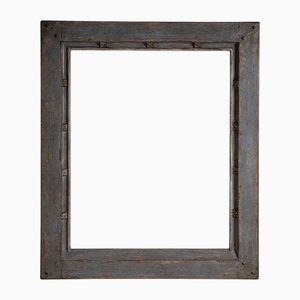 19th Century Gray-Painted Wooden Frame