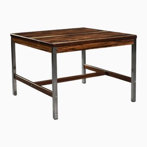 Mesa de centro sueca Mid-Century moderna cuadrada de palisandro y aluminio de HMB Möbler Rörvik, años 60