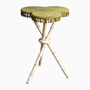Victorian Coffee Table in Velvet and Faux Bamboo