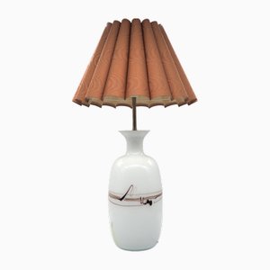 Lampada da tavolo Melody in vetro opalino di Michael Bang per Holmegaard Glasverk, Danimarca, anni '80