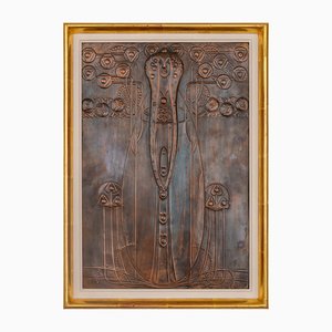 Panneau Sécessionniste Art Nouveau en Cuivre par Georg Klimt, 1900s