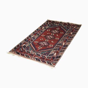 Vintage Red Hand-Woven Oriental Afghan Rug, 1970s