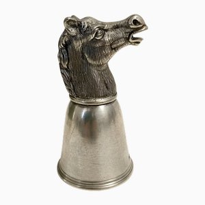 Estribo italiano en forma de cabeza de caballo de estaño, años 70