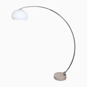 Lampada ad arco allungabile con base in marmo di Harvey Guzzini per Iguzzini, Italia, anni '70