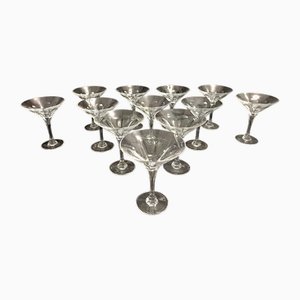 Martinigläser aus Kristallglas von Christinenhutte, Deutschland, 1970er, 12er Set