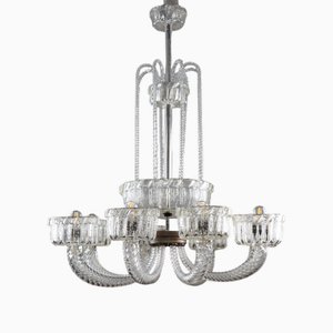 Lampadario Art Déco in vetro di Murano di Barovier & Toso, anni '40