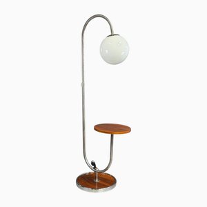 Functionalist Floor Lamp with Side Table by Robert Slezák, 1930s