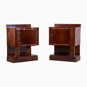 Art Deco Bedside Tables in Beech, 1920s, Set of 2